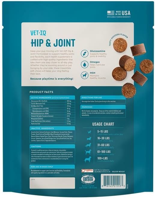 Vet IQ Hip & Joint Supplement for Dogs