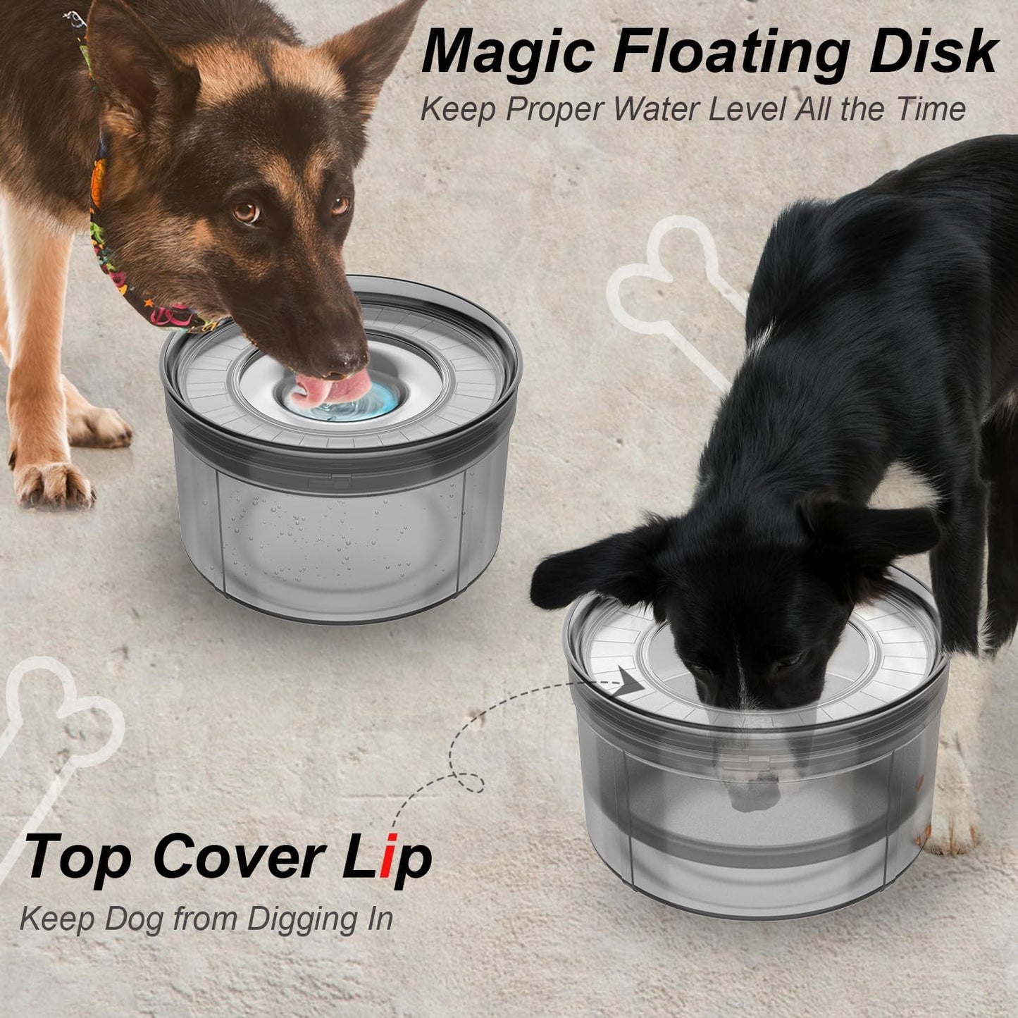 1-Gallon Spill-Proof Dog Water Bowl