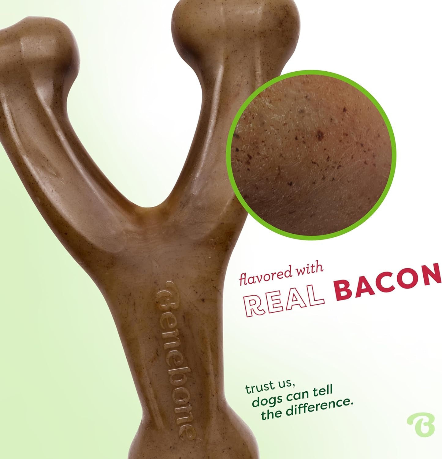 Wishbone Chew Toy with Real Bacon