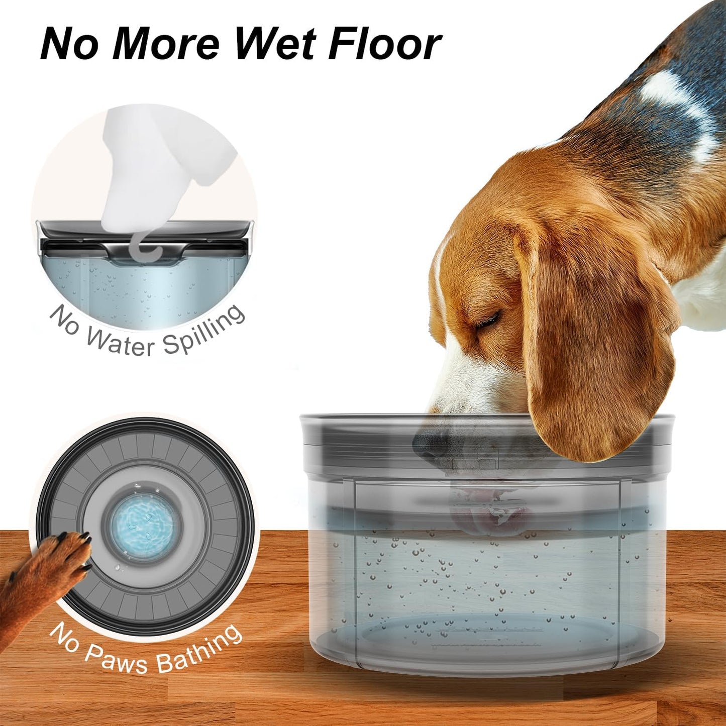 1-Gallon Spill-Proof Dog Water Bowl