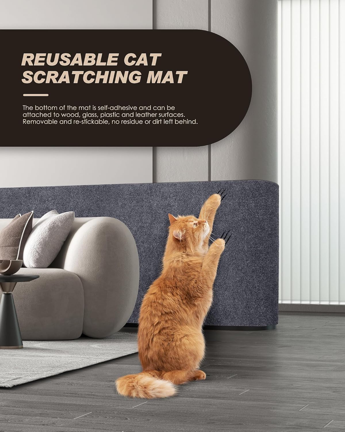 Trimmable Self-Adhesive Cat Scratch Mat