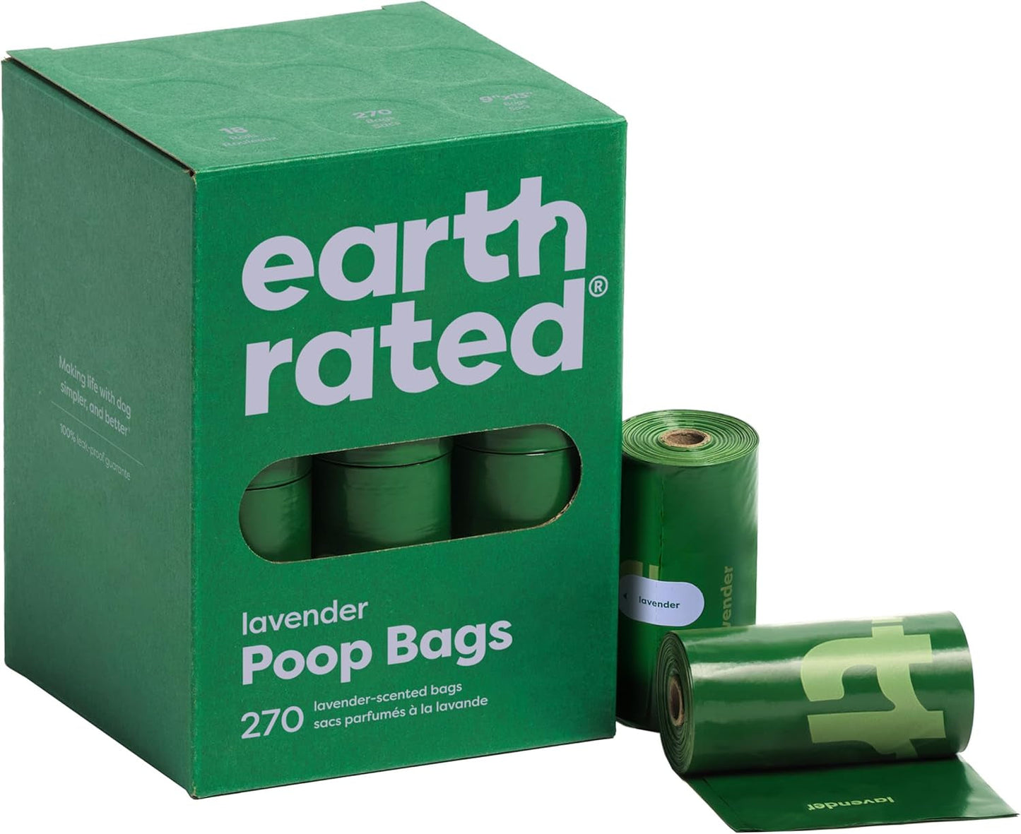 Leak-Proof Dog Poop Bags – Extra Thick, Lavender Scented, 270-Count